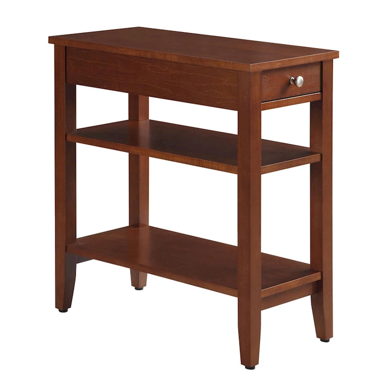 Table d'appoint à un tiroir et étagères American Heritage de Convenience Concepts