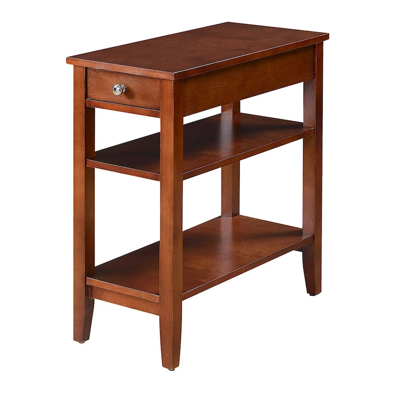 Table d'appoint à un tiroir et étagères American Heritage de Convenience Concepts