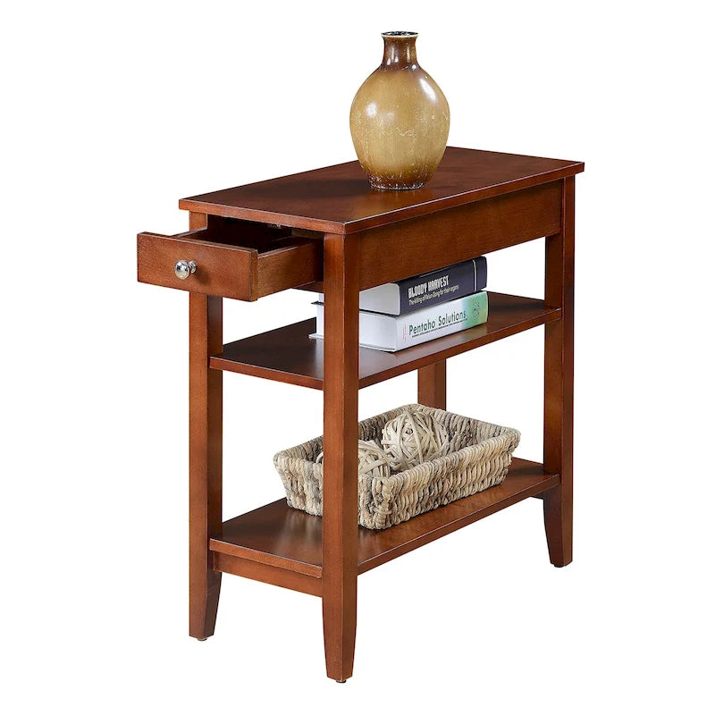 Table d'appoint à un tiroir et étagères American Heritage de Convenience Concepts