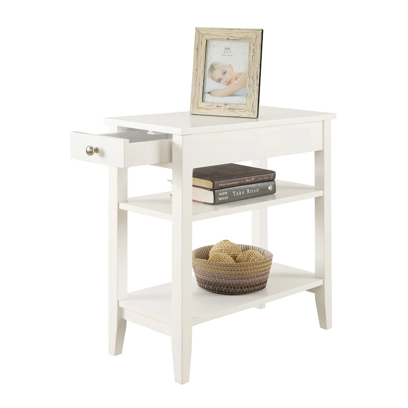 Table d'appoint à un tiroir et étagères American Heritage de Convenience Concepts