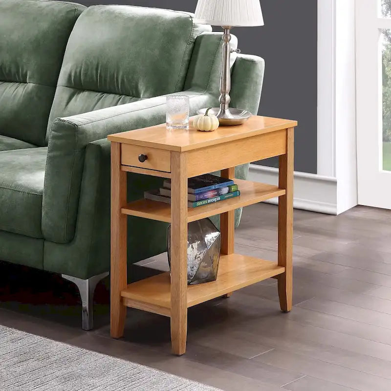 Table d'appoint à un tiroir et étagères American Heritage de Convenience Concepts