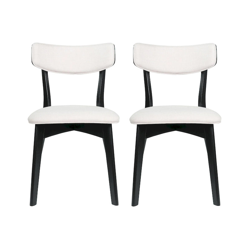 Chaises de salle à manger Chazz en bois d'hévéa rembourrées, style moderne du milieu du siècle (lot de 2 ou 4), par Christopher Knight Home