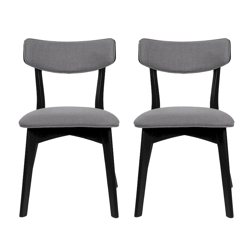 Chaises de salle à manger Chazz en bois d'hévéa rembourrées, style moderne du milieu du siècle (lot de 2 ou 4), par Christopher Knight Home