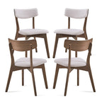 Chaises de salle à manger Chazz en bois d'hévéa rembourrées, style moderne du milieu du siècle (lot de 2 ou 4), par Christopher Knight Home