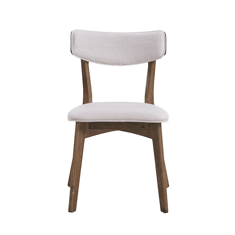 Chaises de salle à manger Chazz en bois d'hévéa rembourrées, style moderne du milieu du siècle (lot de 2 ou 4), par Christopher Knight Home
