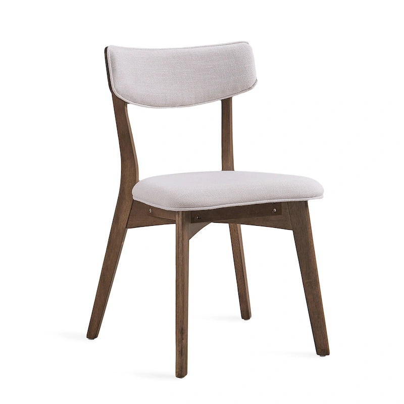 Chaises de salle à manger Chazz en bois d'hévéa rembourrées, style moderne du milieu du siècle (lot de 2 ou 4), par Christopher Knight Home