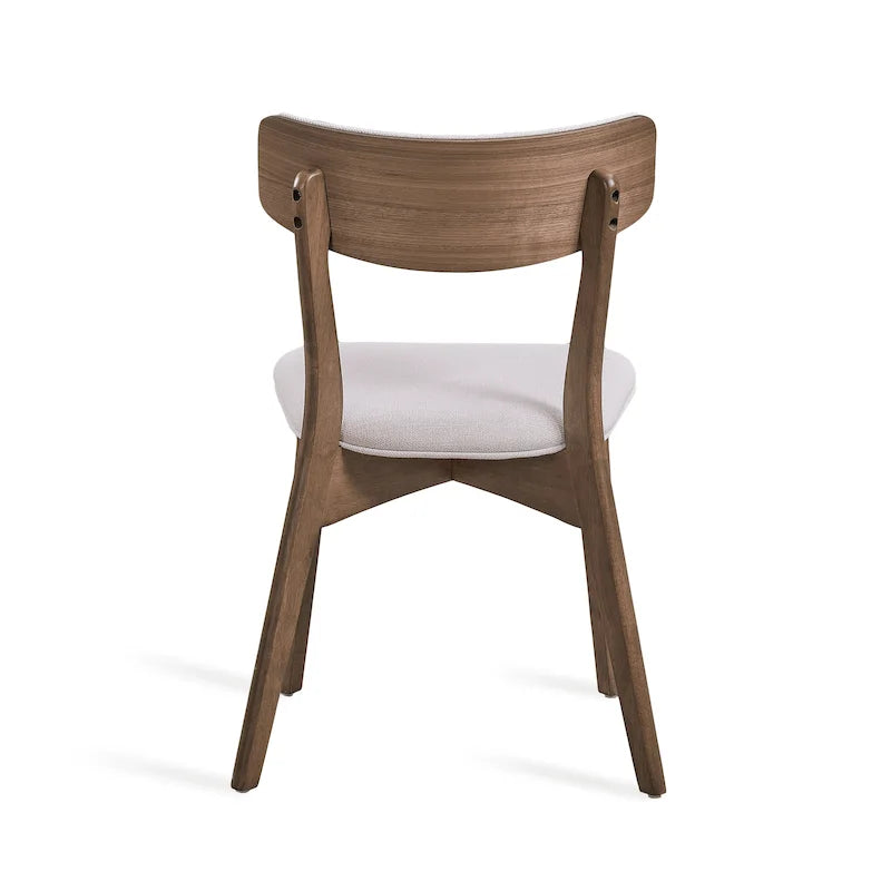 Chaises de salle à manger Chazz en bois d'hévéa rembourrées, style moderne du milieu du siècle (lot de 2 ou 4), par Christopher Knight Home