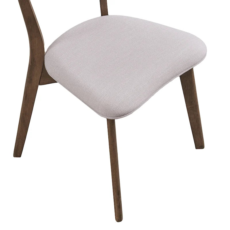 Chaises de salle à manger Chazz en bois d'hévéa rembourrées, style moderne du milieu du siècle (lot de 2 ou 4), par Christopher Knight Home