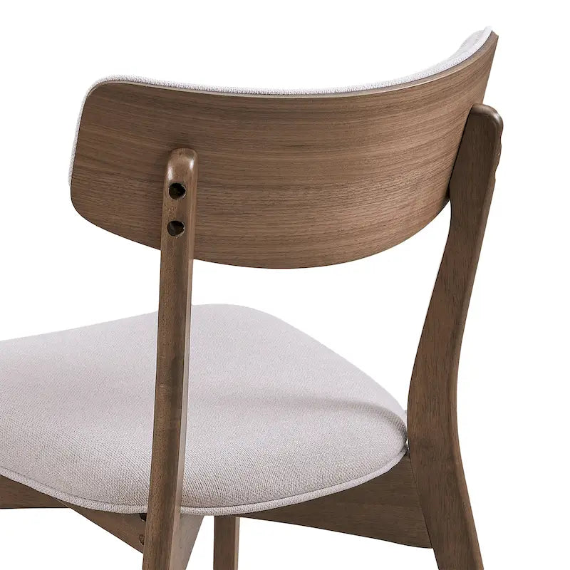 Chaises de salle à manger Chazz en bois d'hévéa rembourrées, style moderne du milieu du siècle (lot de 2 ou 4), par Christopher Knight Home