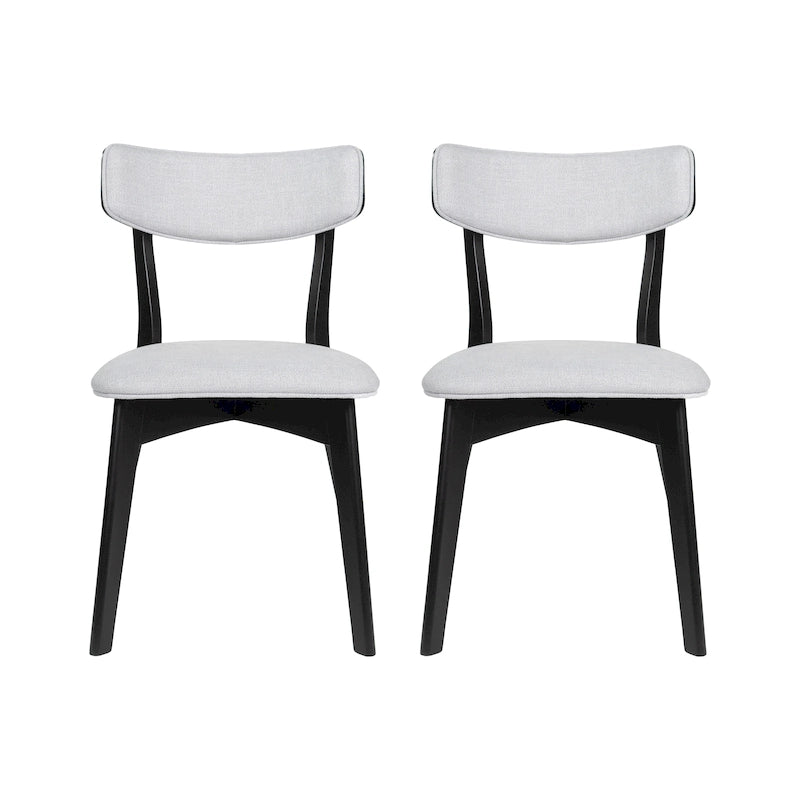 Chaises de salle à manger Chazz en bois d'hévéa rembourrées, style moderne du milieu du siècle (lot de 2 ou 4), par Christopher Knight Home