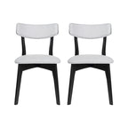 Chaises de salle à manger Chazz en bois d'hévéa rembourrées, style moderne du milieu du siècle (lot de 2 ou 4), par Christopher Knight Home