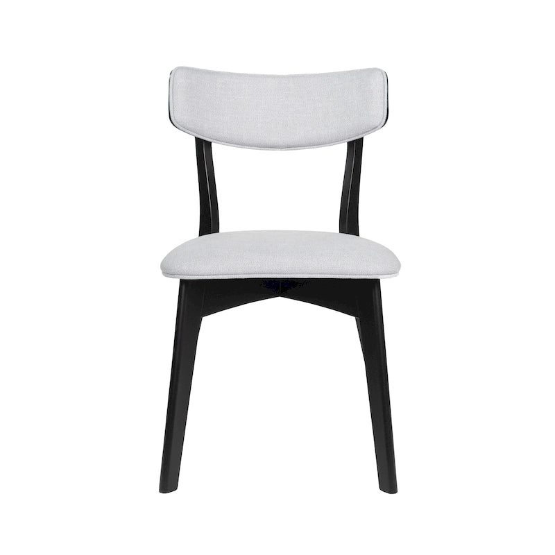 Chaises de salle à manger Chazz en bois d'hévéa rembourrées, style moderne du milieu du siècle (lot de 2 ou 4), par Christopher Knight Home