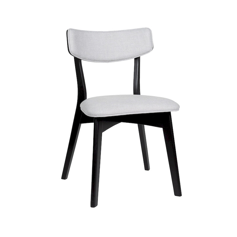 Chaises de salle à manger Chazz en bois d'hévéa rembourrées, style moderne du milieu du siècle (lot de 2 ou 4), par Christopher Knight Home
