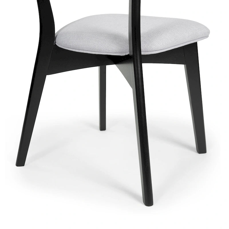 Chaises de salle à manger Chazz en bois d'hévéa rembourrées, style moderne du milieu du siècle (lot de 2 ou 4), par Christopher Knight Home