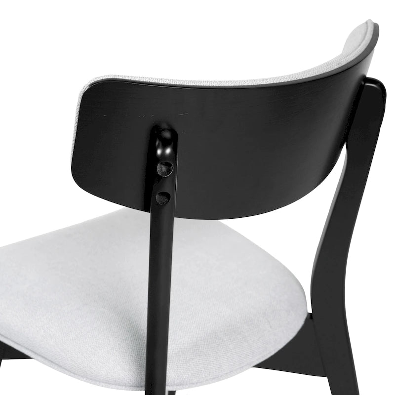 Chaises de salle à manger Chazz en bois d'hévéa rembourrées, style moderne du milieu du siècle (lot de 2 ou 4), par Christopher Knight Home