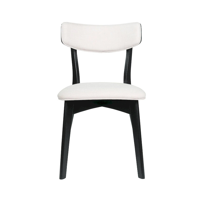 Chaises de salle à manger Chazz en bois d'hévéa rembourrées, style moderne du milieu du siècle (lot de 2 ou 4), par Christopher Knight Home