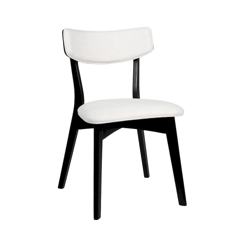 Chaises de salle à manger Chazz en bois d'hévéa rembourrées, style moderne du milieu du siècle (lot de 2 ou 4), par Christopher Knight Home