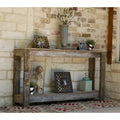 Console rustique en bois de récupération, fabriquée à la main, style ferme