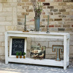Console rustique en bois de récupération, fabriquée à la main, style ferme
