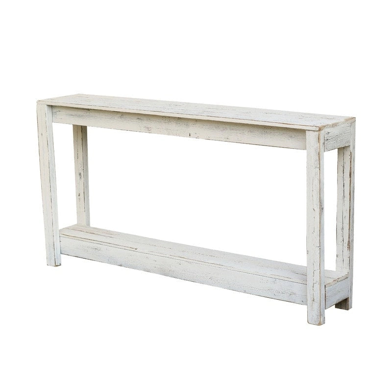 Console rustique en bois de récupération, fabriquée à la main, style ferme