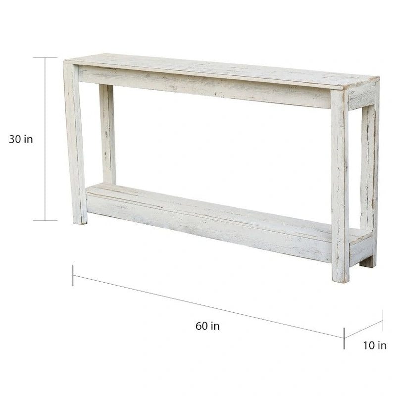 Console rustique en bois de récupération, fabriquée à la main, style ferme