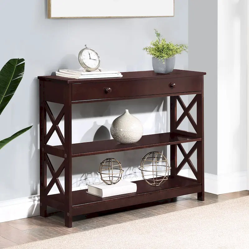 Console Oxford à 1 tiroir avec étagères de Convenience Concepts