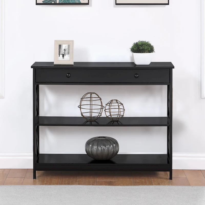Console Oxford à 1 tiroir avec étagères de Convenience Concepts