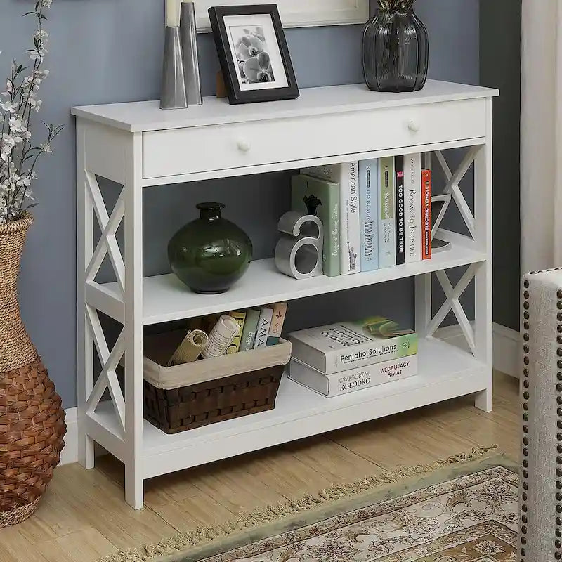 Console Oxford à 1 tiroir avec étagères de Convenience Concepts