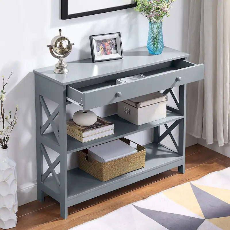 Console Oxford à 1 tiroir avec étagères de Convenience Concepts
