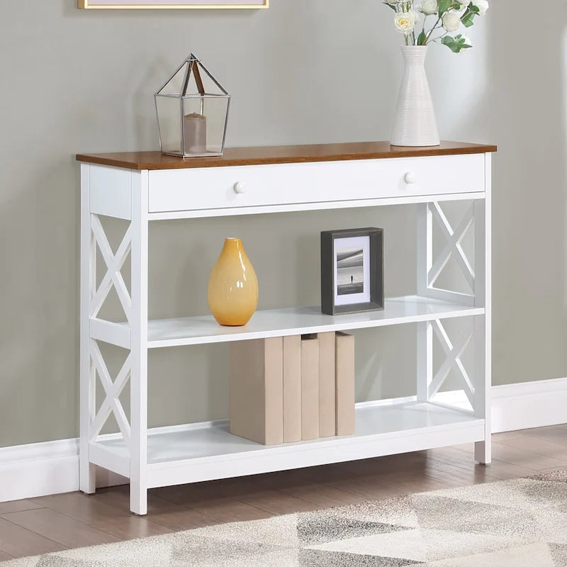 Console Oxford à 1 tiroir avec étagères de Convenience Concepts