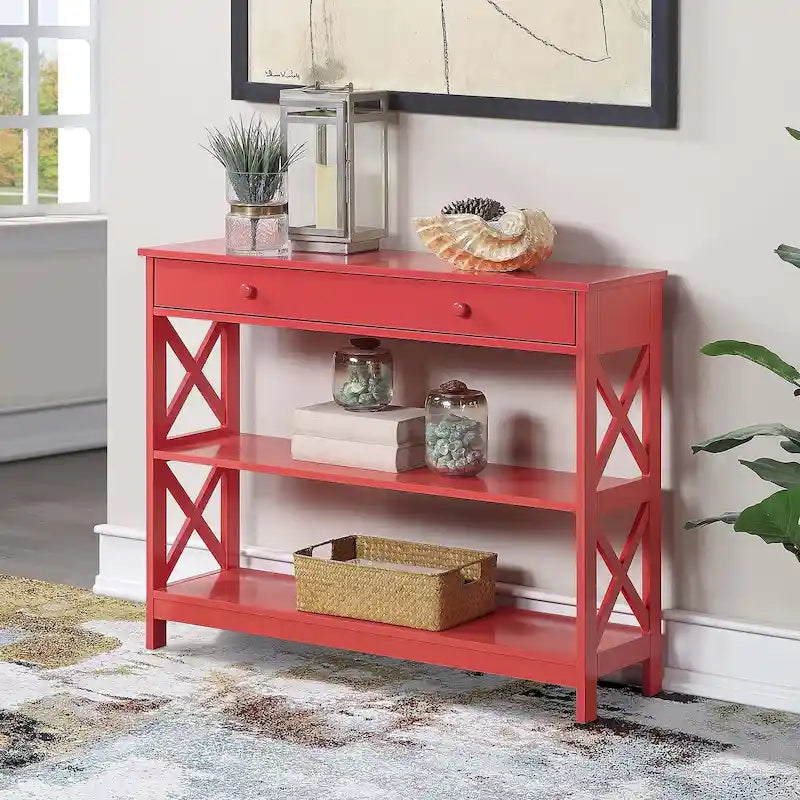 Console Oxford à 1 tiroir avec étagères de Convenience Concepts