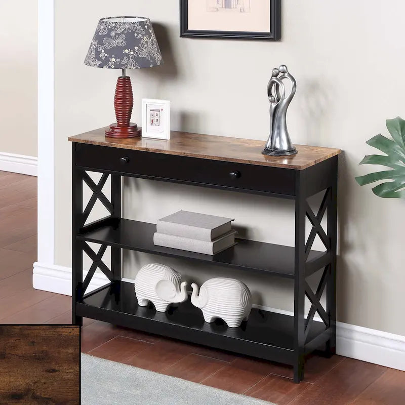 Console Oxford à 1 tiroir avec étagères de Convenience Concepts