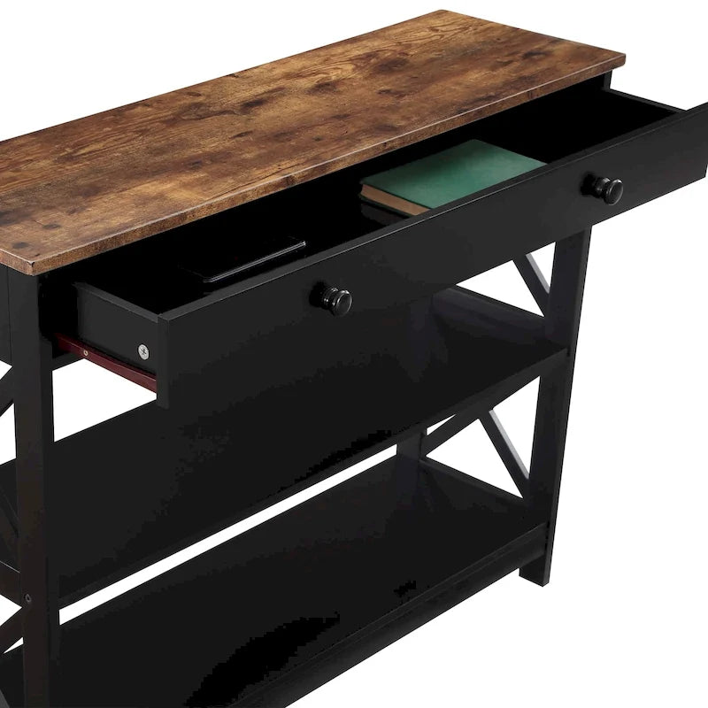 Console Oxford à 1 tiroir avec étagères de Convenience Concepts