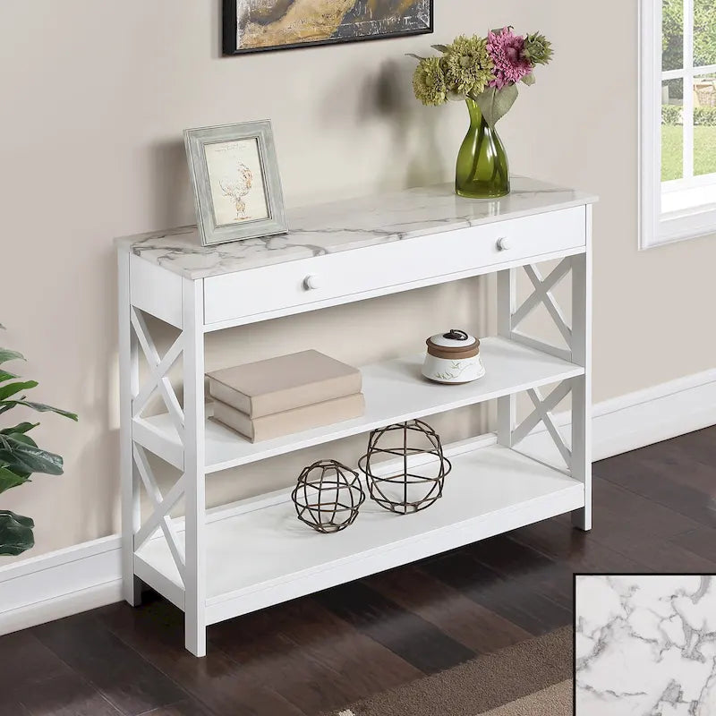 Console Oxford à 1 tiroir avec étagères de Convenience Concepts