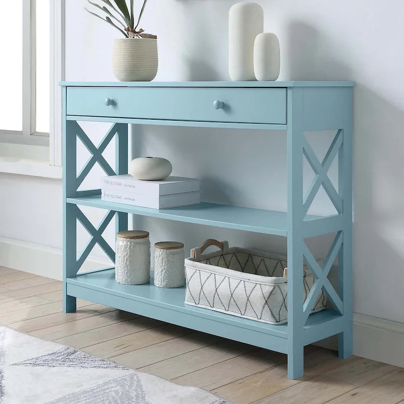Console Oxford à 1 tiroir avec étagères de Convenience Concepts