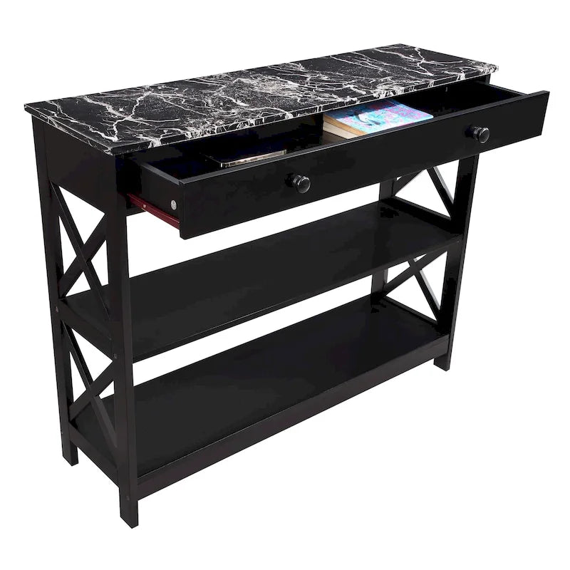 Console Oxford à 1 tiroir avec étagères de Convenience Concepts