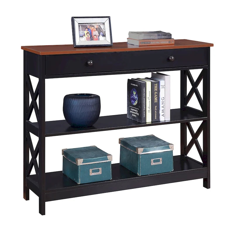 Console Oxford à 1 tiroir avec étagères de Convenience Concepts