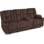 Canapé inclinable électrique MCombo avec massage et chauffage lombaire, tissu 6015/6025/6035/6045