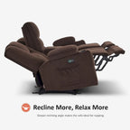Canapé inclinable électrique MCombo avec massage et chauffage lombaire, tissu 6015/6025/6035/6045