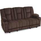 Canapé inclinable électrique MCombo avec massage et chauffage lombaire, tissu 6015/6025/6035/6045