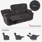 Canapé inclinable électrique MCombo avec massage et chauffage lombaire, tissu 6015/6025/6035/6045