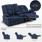 Canapé inclinable électrique MCombo avec massage et chauffage lombaire, tissu 6015/6025/6035/6045