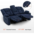 Canapé inclinable électrique MCombo avec massage et chauffage lombaire, tissu 6015/6025/6035/6045