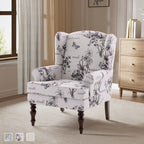 Fauteuil d'appoint avec pieds tournés et accoudoirs arrondis