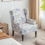 Fauteuil d'appoint avec pieds tournés et accoudoirs arrondis