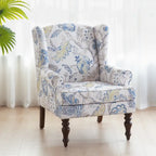 Fauteuil d'appoint avec pieds tournés et accoudoirs arrondis