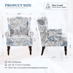 Fauteuil d'appoint avec pieds tournés et accoudoirs arrondis
