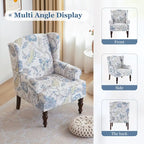 Fauteuil d'appoint avec pieds tournés et accoudoirs arrondis
