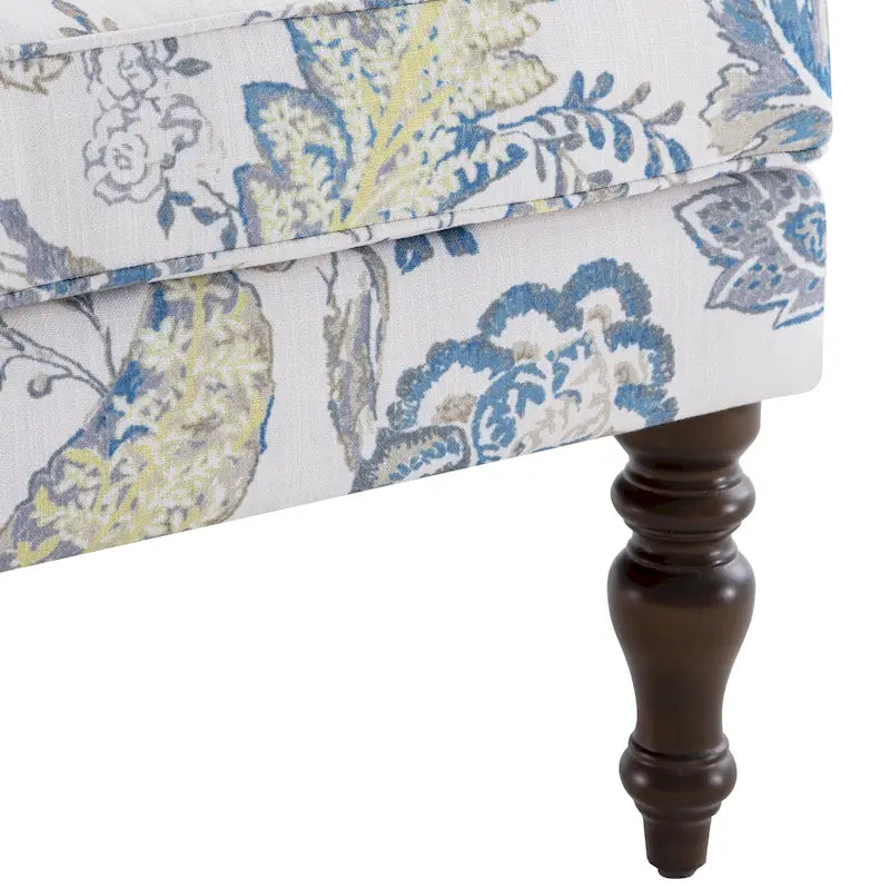 Fauteuil d'appoint avec pieds tournés et accoudoirs arrondis