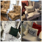Fauteuil d'appoint avec pieds tournés et accoudoirs arrondis
